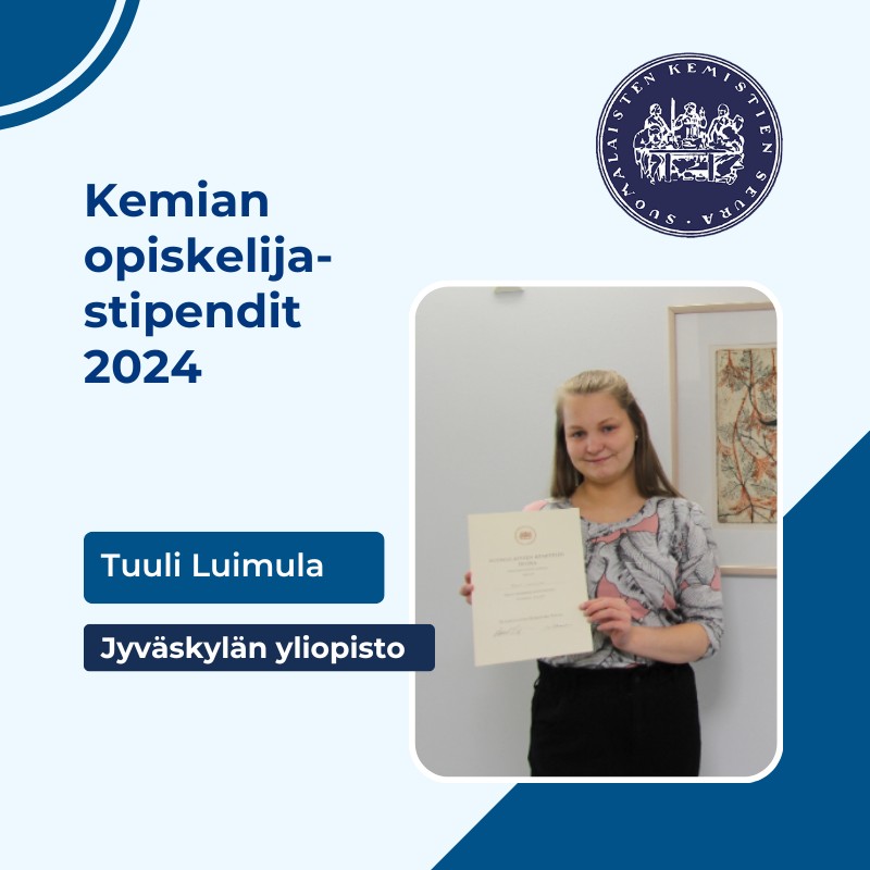 SKS n Kemian Opiskelijastipendit 2024 Suomalaisten Kemistien Seura